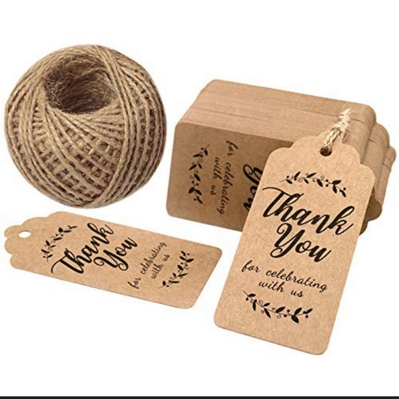 150 Thank you for celebrating with us  brown tags - Picture 1 of 5